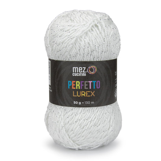 Perfetto Lurex 2080 Yarn 50G White Silver