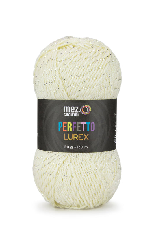 Perfetto Lurex 2090 Yarn 50G Cream Silver
