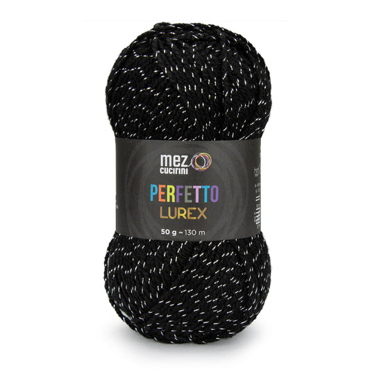 Perfetto Lurex 2130 Yarn 50G Black Silver