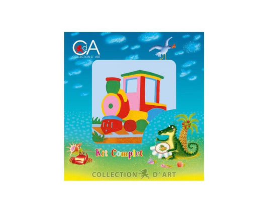 Printed Tapestry Kit Train 10x10cm
