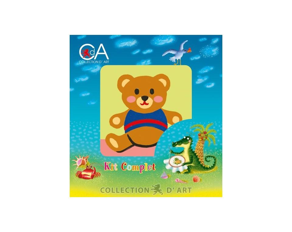 Printed Tapestry Kit Teddy Bear 10x10cm