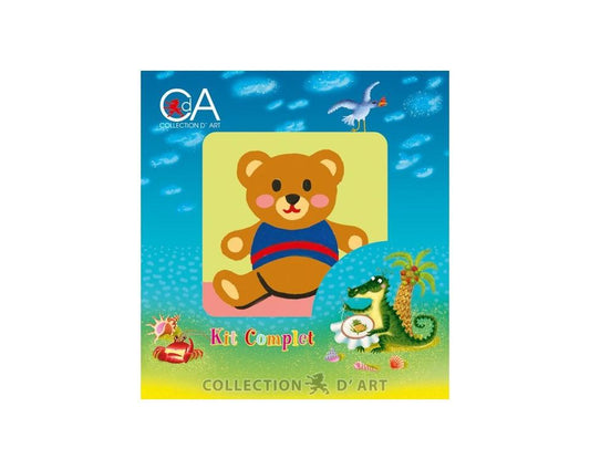 Printed Tapestry Kit Teddy Bear 10x10cm
