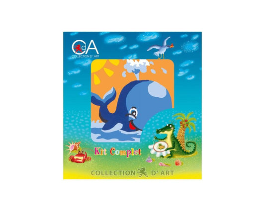 Printed Tapestry Kit Whale 10x10cm