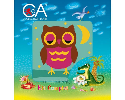 Printed Tapestry Kit Owl 10x10cm