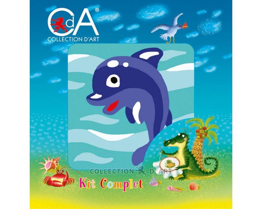 Printed Tapestry Kit Dolphin 10x10cm