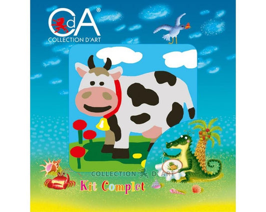 Printed Tapestry Kit Cow 10x10cm