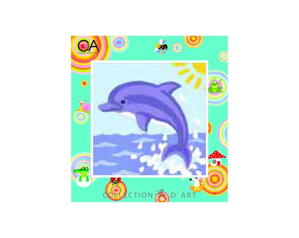 Printed Tapestry Kit Dolphin 16x16cm
