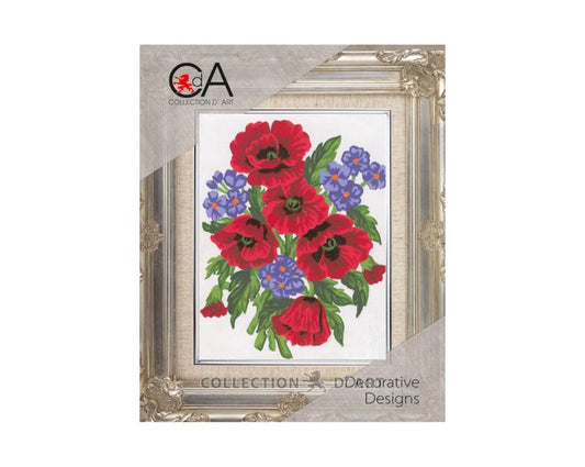 Maltese Tapestry Kit Poppies 14x18cm