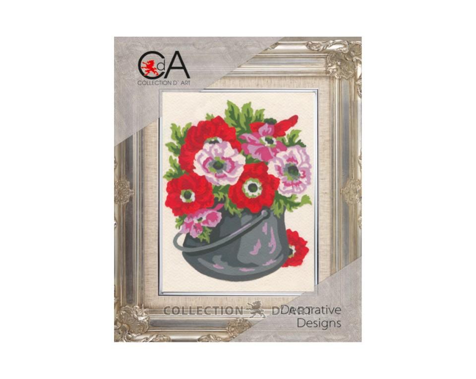 Maltese Tapestry Kit Flowers in Pot 14x18cm