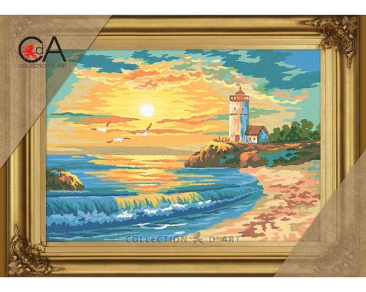 Maltese Tapestry Kit Beach Lighthouse 22x30cm