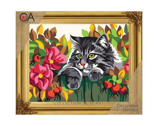 Maltese Tapestry Kit Cat Fence 22x30cm