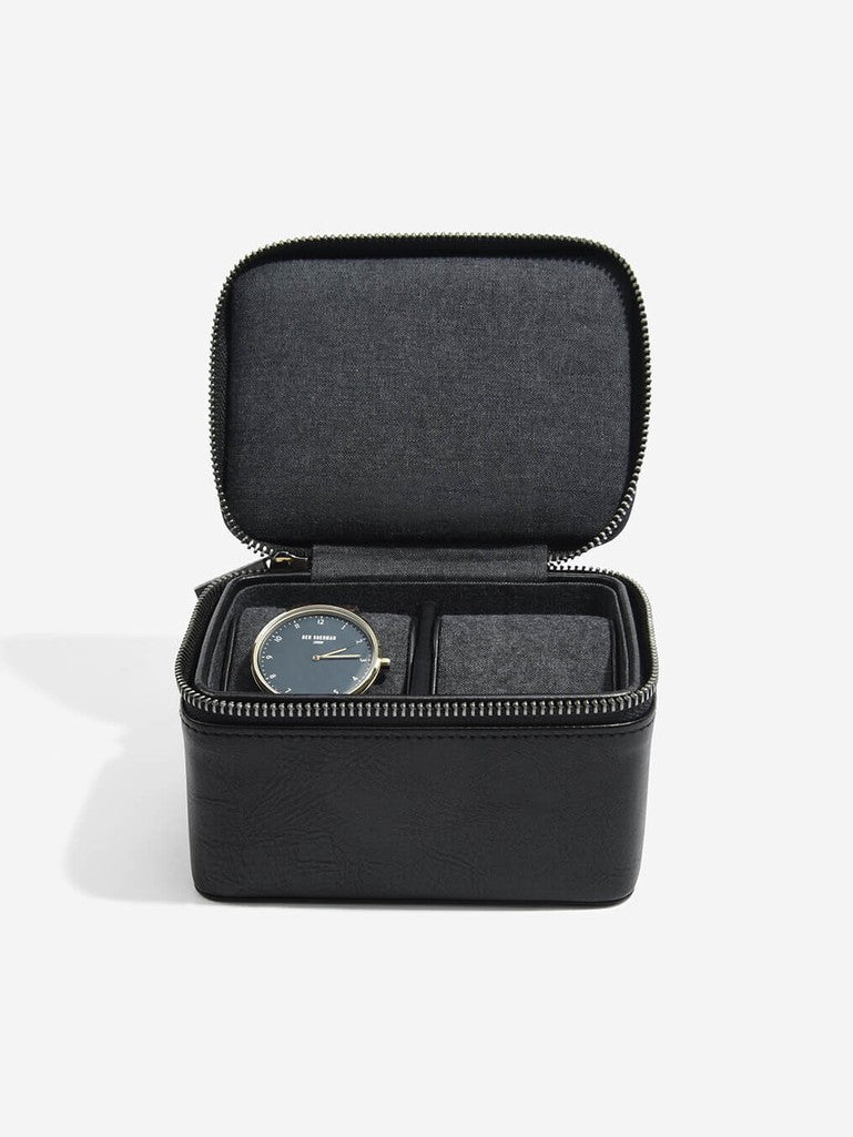 Zipped Travel Watch Box Black